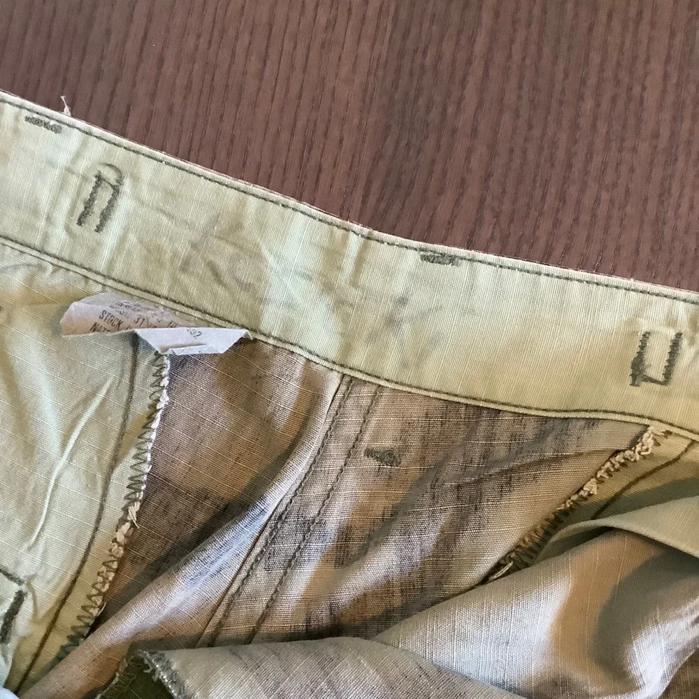 Military Woodland Camo Cargo Pants Mens Medium Long Ripstop Button Fly BDU